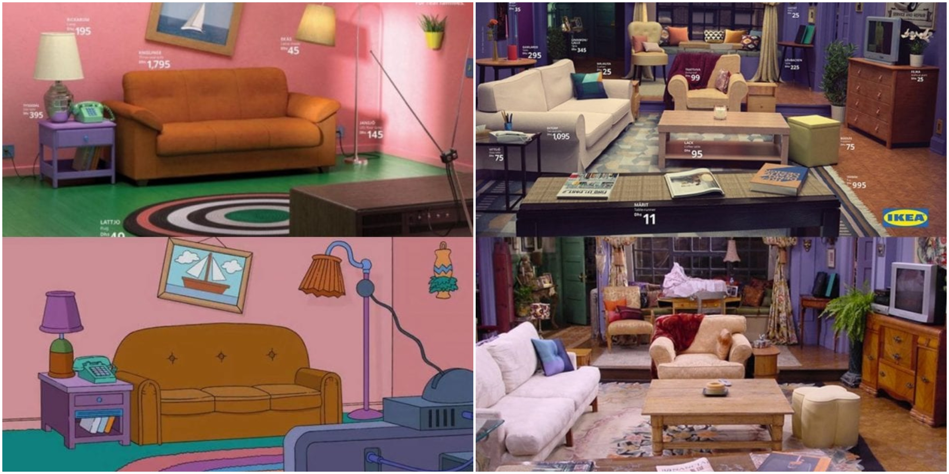 IKEA ricostruisce e mette in vendita i salotti di “Friends”, “I Simpsons” e “Stranger Things”