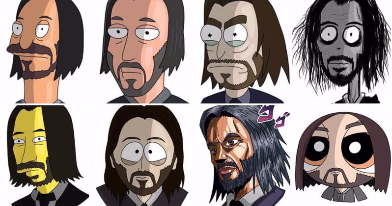 Ecco come sarebbe il John Wick di Keanu Reeves nei principali stili di cartoni animati!