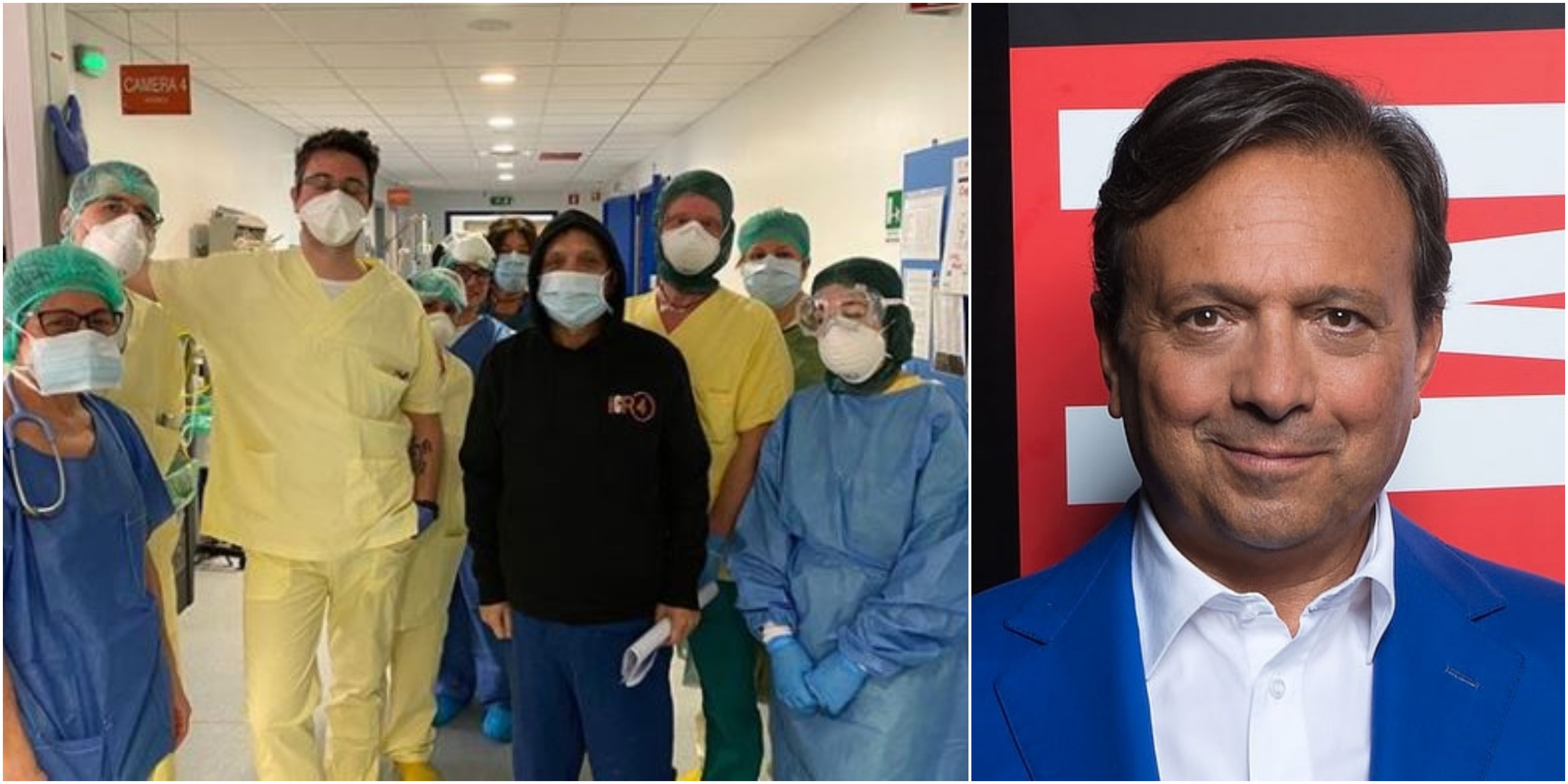 Piero Chiambretti guarito dal Coronavirus, la foto con medici e infermieri: “Esempi”