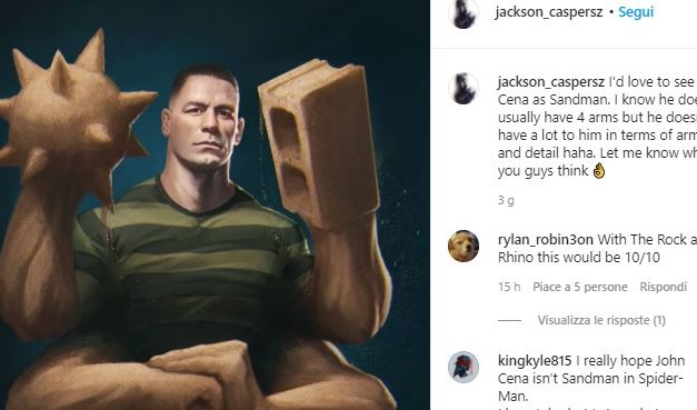 John Cena papabile Sandman in Spider-Man? Il wrestler e attore sta al gioco: ecco come sarebbe