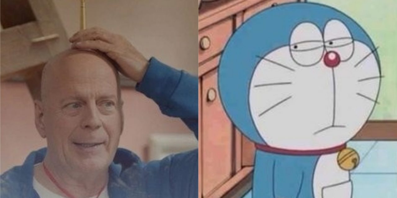 Bruce Willis nei panni di Doraemon in uno spot giapponese