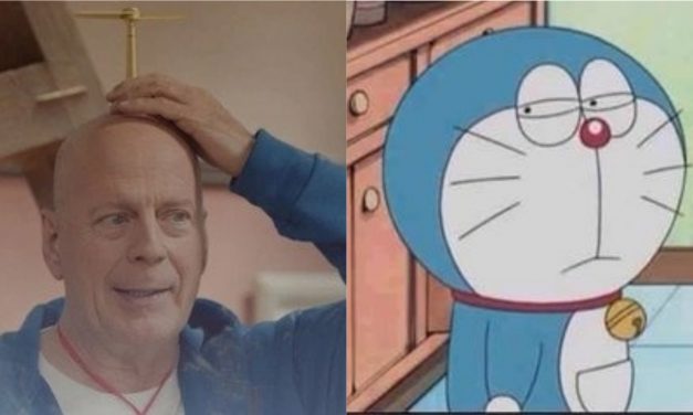 Bruce Willis nei panni di Doraemon in uno spot giapponese