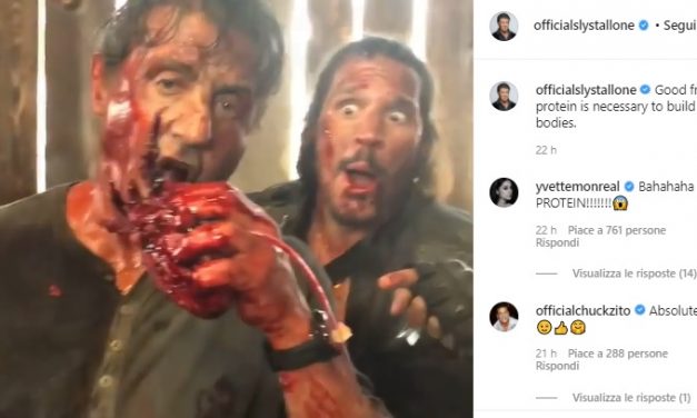 Sylvester Stallone e il video del backstage di Rambo V in cui si “mangia” un cuore