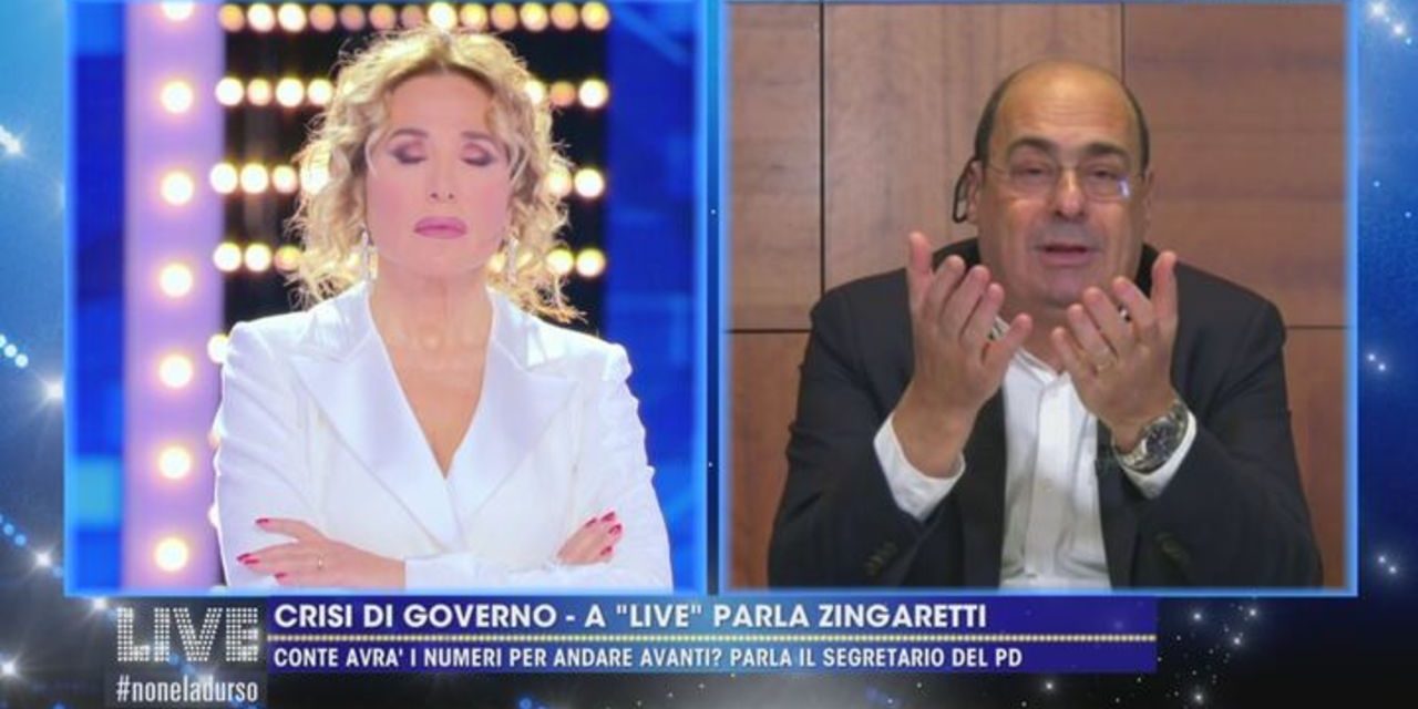 Nicola Zingaretti difende Barbara D’Urso: “Hai portato la politica vicino alla gente”