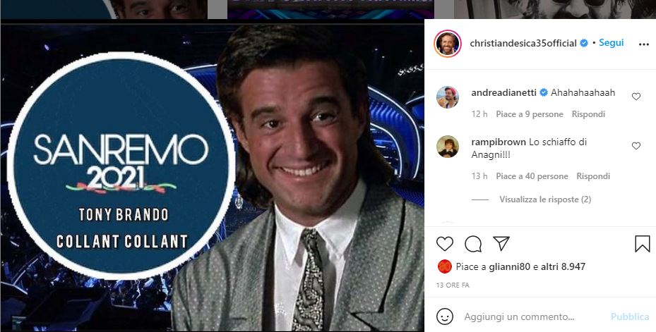 Compagni di Scuola, Christian De Sica propone Tony Brando con “Collant collant” per Sanremo