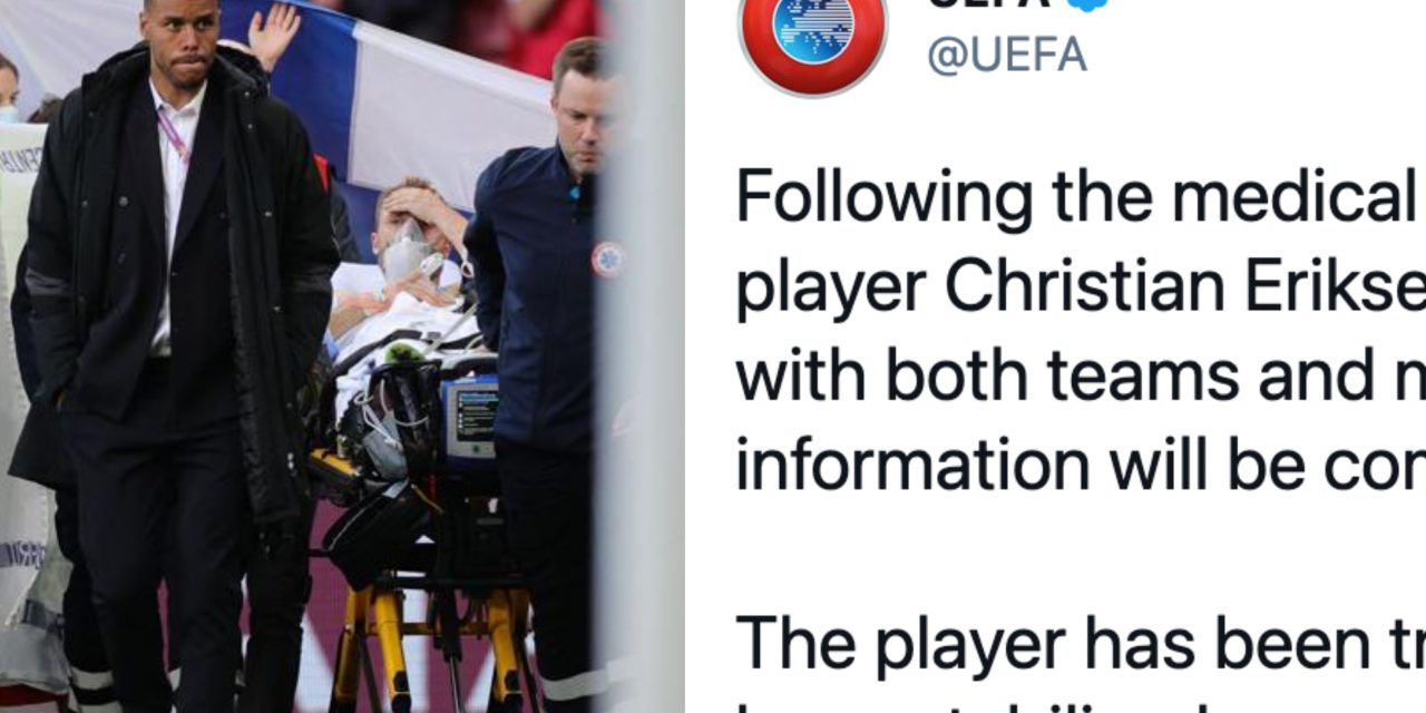 Euro 2020, comunicato Uefa: “Eriksen trasferito in ospedale e stabilizzato”