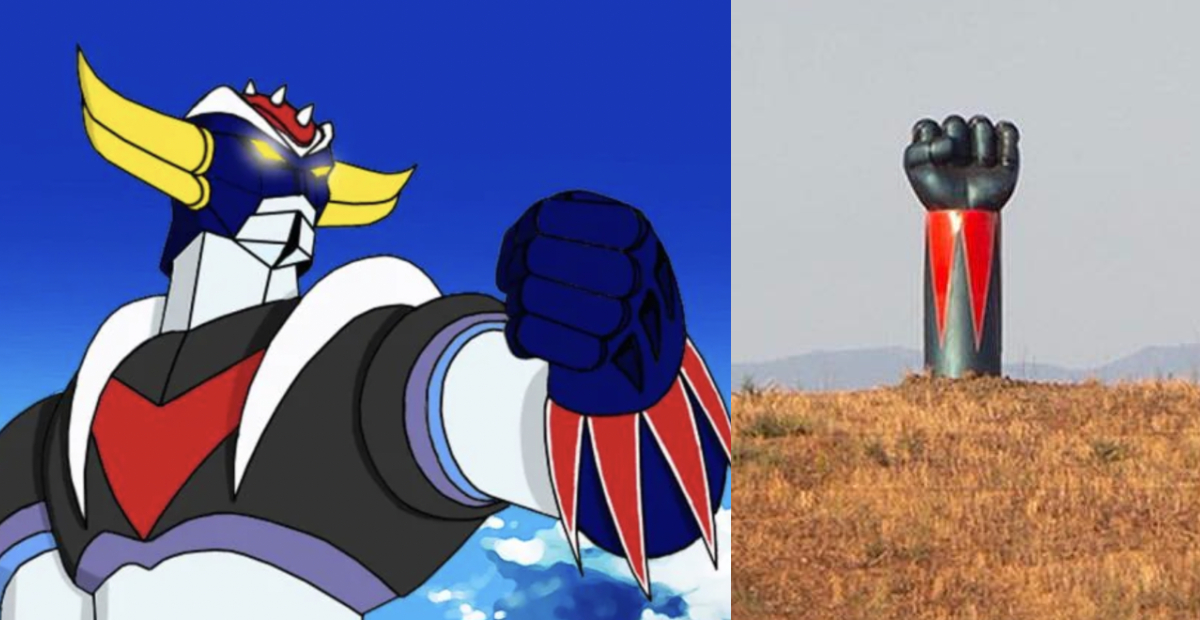 Goldrake, in Maremma spunta una scultura alta 5 metri dedicata al robot giapponese