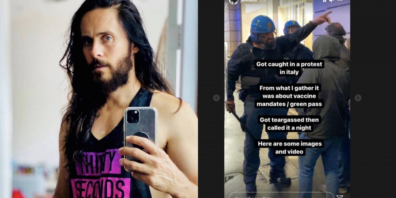 Jared Leto a Roma finisce coinvolto negli scontri: «Asfissiato dai lacrimogeni»