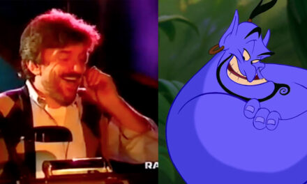 Aladdin: quel video di Proietti durante il doppiaggio e l’ultima esibizione di “Un amico come me”