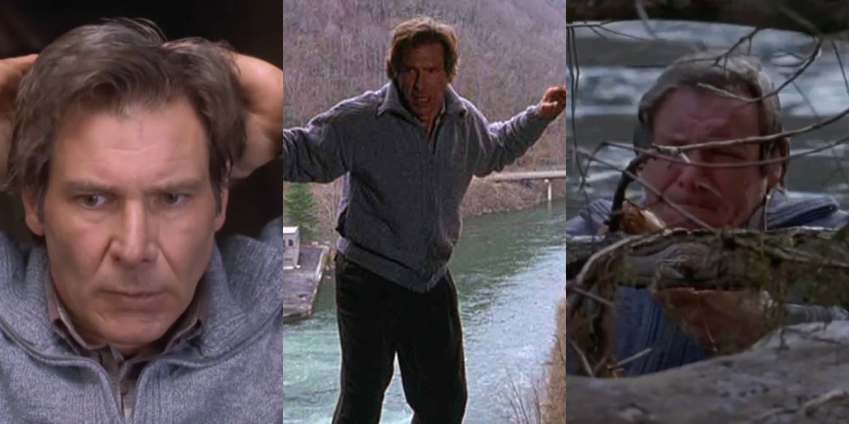 Il Fuggitivo: Harrison Ford appeso a un elastico nella scena del salto, i problemi con l’acqua fredda e le vasche calde per scaldarlo