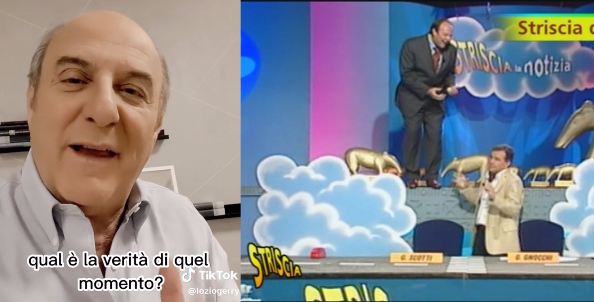 Gerry Scotti racconta la verità sul bancone rotto a Striscia la Notizia 24 anni fa