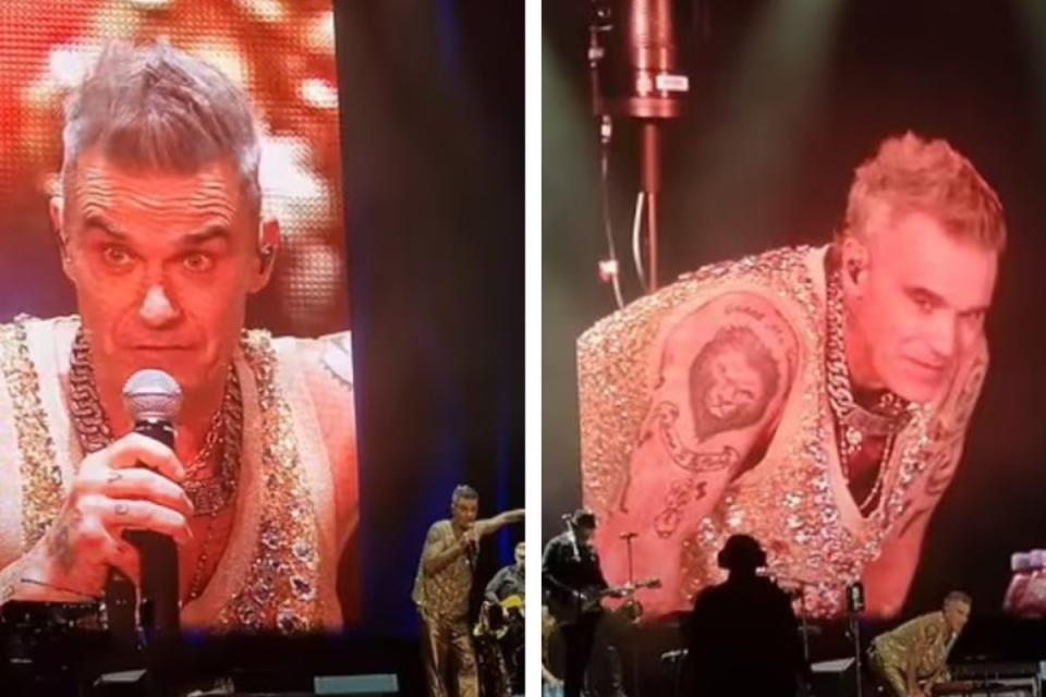 Robbie Williams senza fiato, interrompe il concerto: «È per il long Covid, non per la mia età»