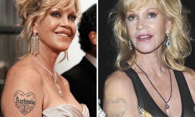 Melanie Griffith cancella il tatuaggio dedicato all’ex marito Antonio Banderas