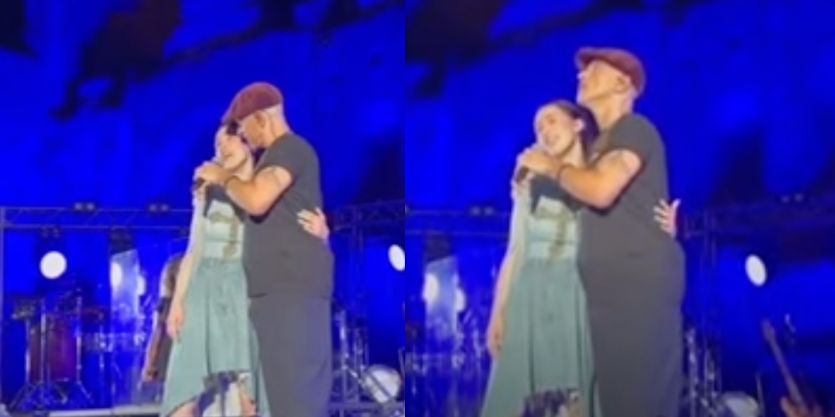 Eros e sua figlia Aurora Ramazzotti cantano insieme sul palco di Taormina