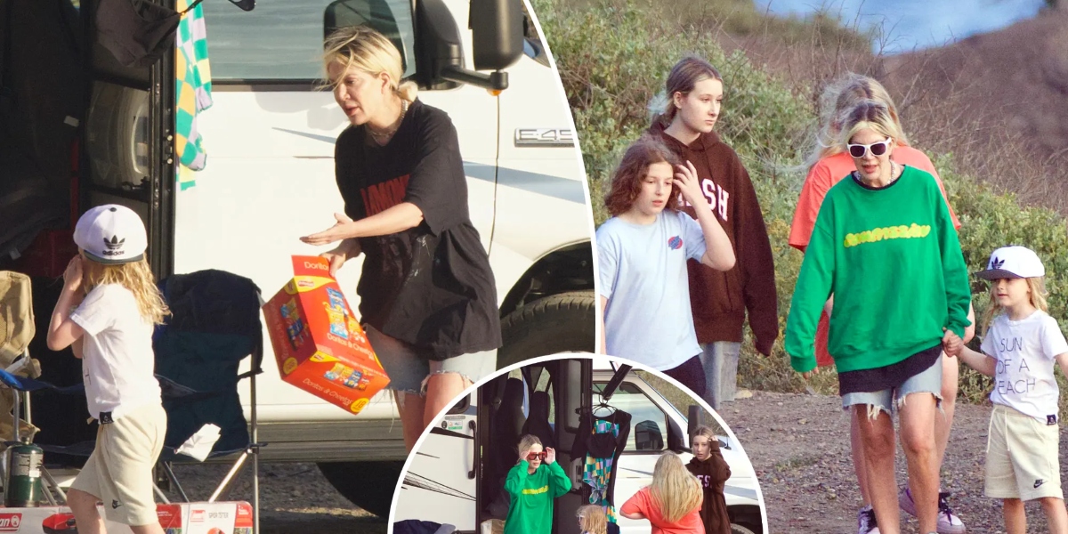 Tori Spelling, “Donna” di Beverly Hills 90210 vive attualmente in un camper con i 5 figli dopo il divorzio