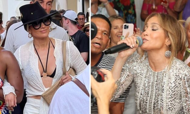 Jennifer Lopez in Costiera amalfitana, mangia e canta (senza Ben Affleck)
