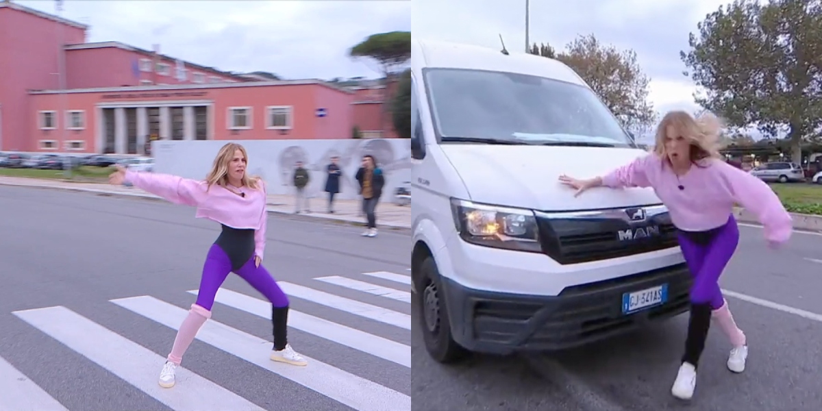 Viva Rai 2: Alessia Marcuzzi balla al semaforo sulle note di “Maniac”