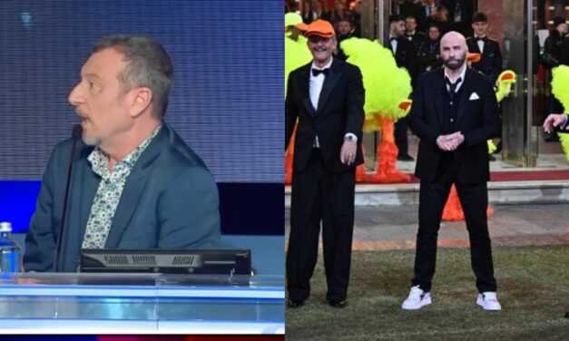 Amadeus sulla gag con Travolta: “Sapeva tutto, nessun tranello. Gli avevamo detto che avremmo voluto giocare con lui”