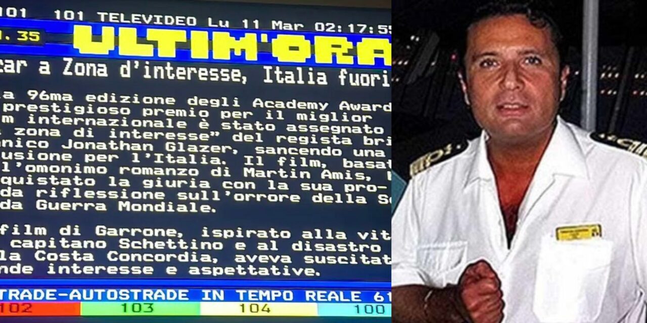 Oscar, l’errore di Televideo: ‘Io capitano’ ispirato a Schettino e alla Costa Concordia