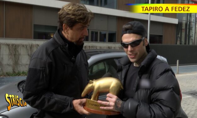 Striscia, Tapiro d’oro a Fedez dopo lo stop di Muschio Selvaggio: «Era un bel progetto, lo porterò avanti in un altro modo»