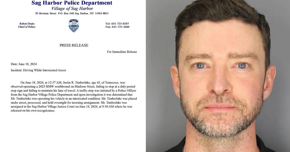 Justin Timberlake positivo anche a droghe dopo l’arresto per guida in stato di ebbrezza