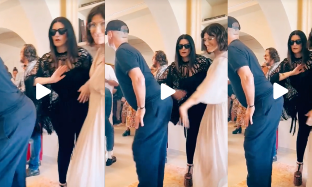 Eros Ramazzotti ‘sculacciato’ da Laura Pausini ed Elisa, il video di Giorgia a casa Bocelli