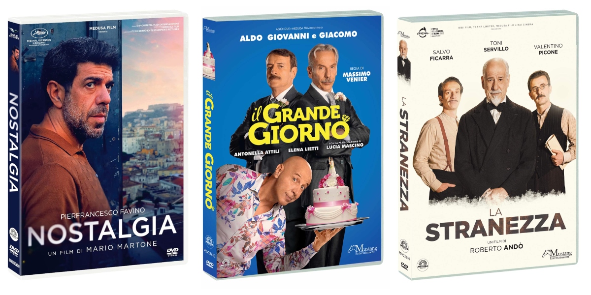 Mustang Entertainment: La stranezza, Nostalgia e Il grande giorno disponibili in Home Video
