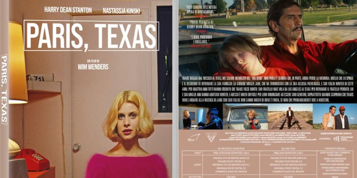 Paris Texas disponibile in in Dvd e in Box Blu Ray + disco 4K