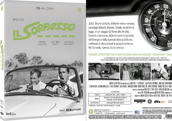 “Il sorpasso” arriva in 4K Ultra HD: il capolavoro di Dino Risi nella collana CG 4K Icons