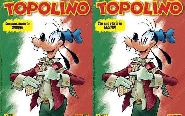 Topolino, sul numero 3697 del settimanale “l’operazione dialetti” arriva in Sardegna, Marche, Abruzzo e Trentino-Alto Adige