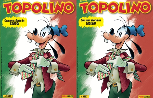Topolino, sul numero 3697 del settimanale “l’operazione dialetti” arriva in Sardegna, Marche, Abruzzo e Trentino-Alto Adige